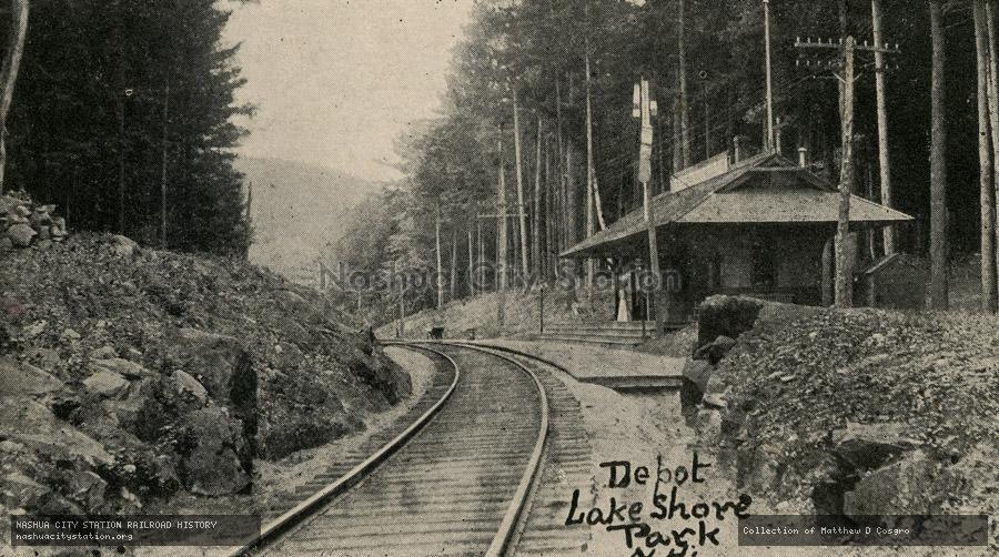 Postcard: Depot Lake Shore Park, New Hampshire